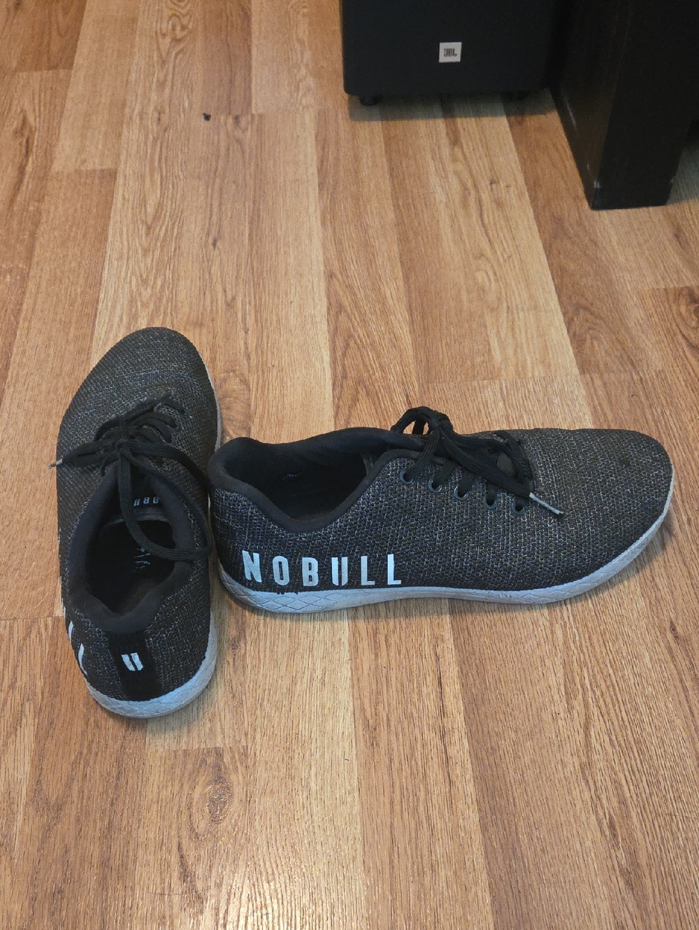 NOBULL Black Knit Training Sneakers with White Logo